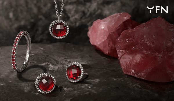 Garnet birthstone necklace